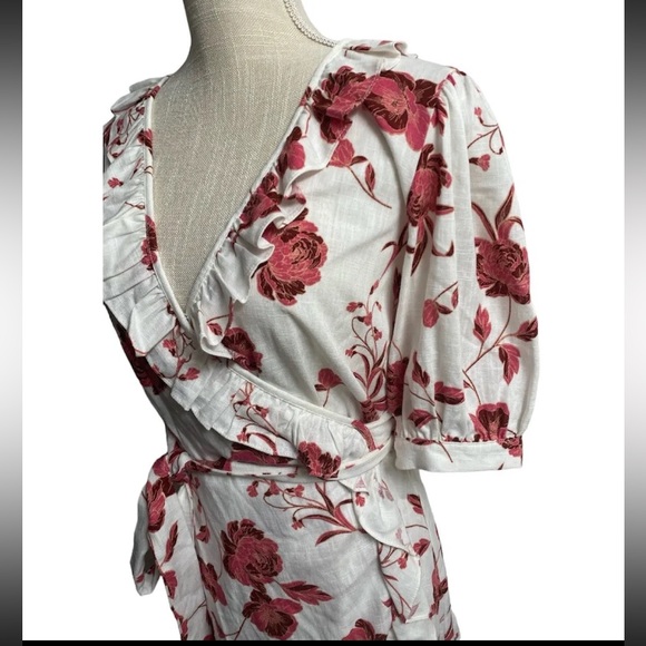 MISA Los Angeles NWT Thora Mini Floral Wrap Dress In Abstract Peony Sz S $298 - Picture 3 of 12